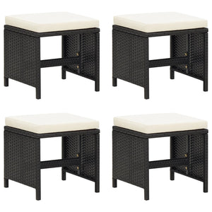 21-tlg. Garten-Essgruppe mit Kissen Schwarz Poly Rattan