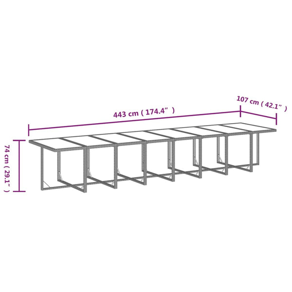 21-tlg. Garten-Essgruppe mit Kissen Poly Rattan Schwarz