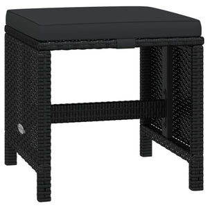 21-tlg. Garten-Essgruppe mit Kissen Poly Rattan Schwarz