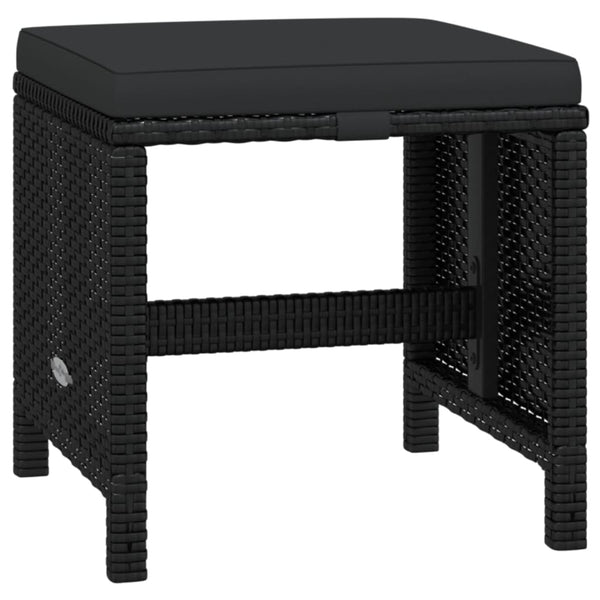 21-tlg. Garten-Essgruppe mit Kissen Poly Rattan Schwarz