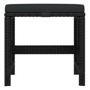 21-tlg. Garten-Essgruppe mit Kissen Poly Rattan Schwarz