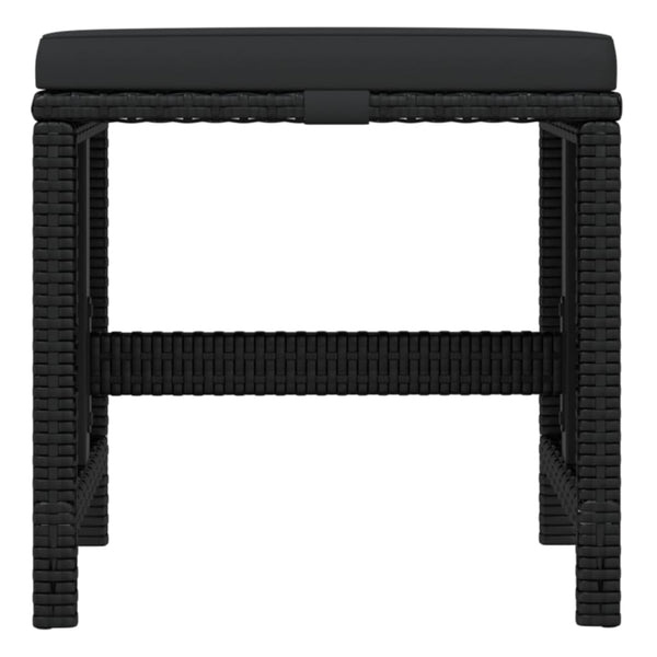 21-tlg. Garten-Essgruppe mit Kissen Poly Rattan Schwarz