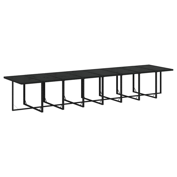 21-tlg. Garten-Essgruppe mit Kissen Poly Rattan Schwarz