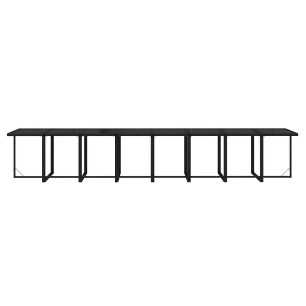 21-tlg. Garten-Essgruppe mit Kissen Poly Rattan Schwarz