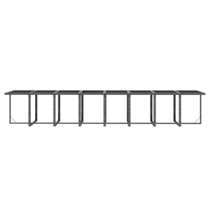 17-tlg. Garten-Essgruppe mit Kissen Grau Poly Rattan