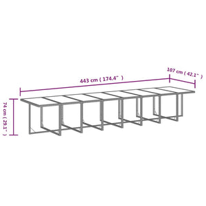 17-tlg. Garten-Essgruppe mit Kissen Grau Poly Rattan