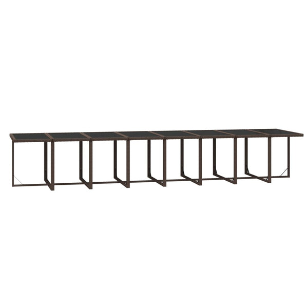 21-tlg. Garten-Essgruppe mit Kissen Poly Rattan Braun