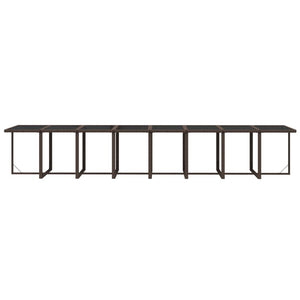 21-tlg. Garten-Essgruppe mit Kissen Poly Rattan Braun