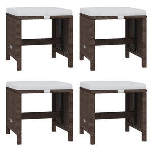 21-tlg. Garten-Essgruppe mit Kissen Poly Rattan Braun