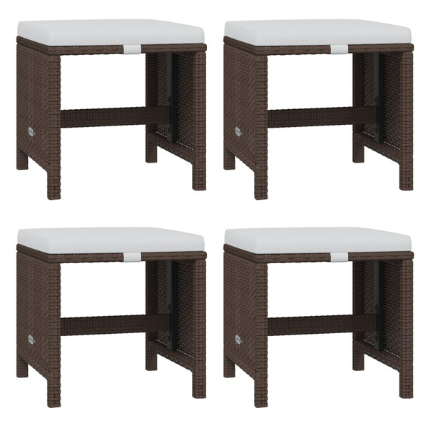 21-tlg. Garten-Essgruppe mit Kissen Poly Rattan Braun