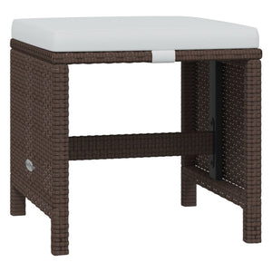 21-tlg. Garten-Essgruppe mit Kissen Poly Rattan Braun