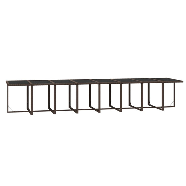 21-tlg. Garten-Essgruppe mit Kissen Poly Rattan Braun