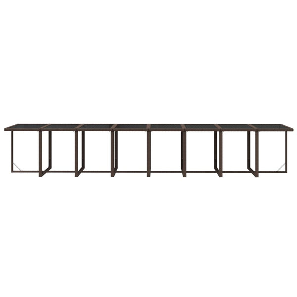 21-tlg. Garten-Essgruppe mit Kissen Poly Rattan Braun