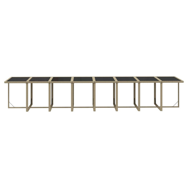 21-tlg. Garten-Essgruppe mit Kissen Poly Rattan Beige