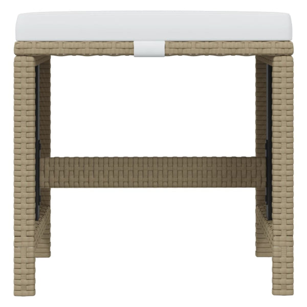 21-tlg. Garten-Essgruppe mit Kissen Poly Rattan Beige