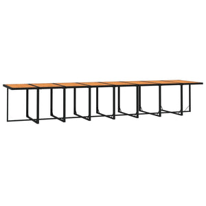 21-tlg. Garten-Essgruppe mit Kissen Schwarz Poly Rattan