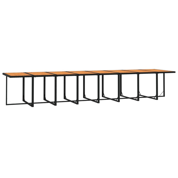 21-tlg. Garten-Essgruppe mit Kissen Schwarz Poly Rattan