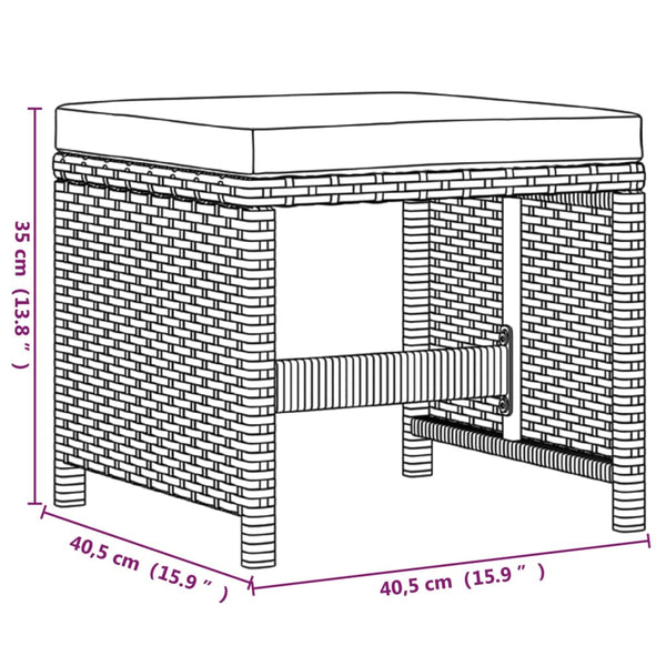 21-tlg. Garten-Essgruppe mit Kissen Schwarz Poly Rattan