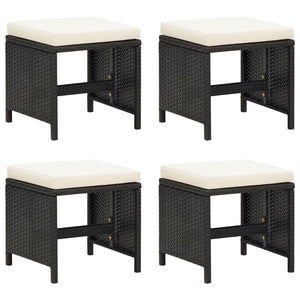 21-tlg. Garten-Essgruppe mit Kissen Schwarz Poly Rattan