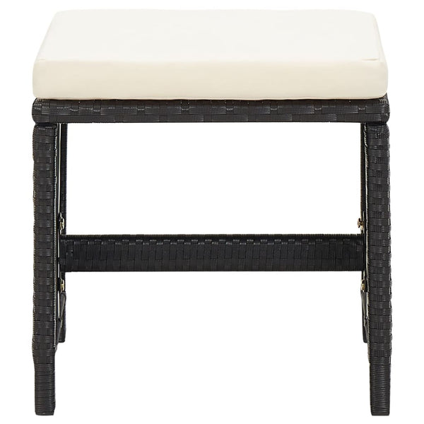 21-tlg. Garten-Essgruppe mit Kissen Schwarz Poly Rattan
