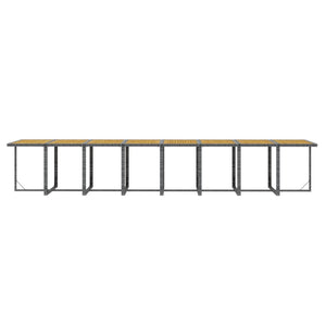 17-tlg. Garten-Essgruppe mit Kissen Grau Poly Rattan