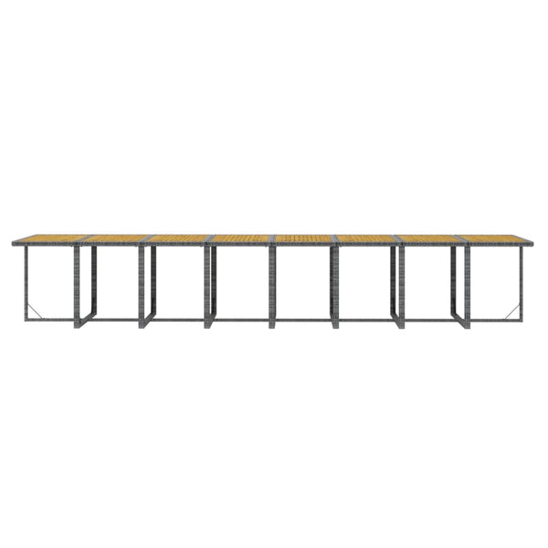 21-tlg. Garten-Essgruppe mit Kissen Grau Poly Rattan
