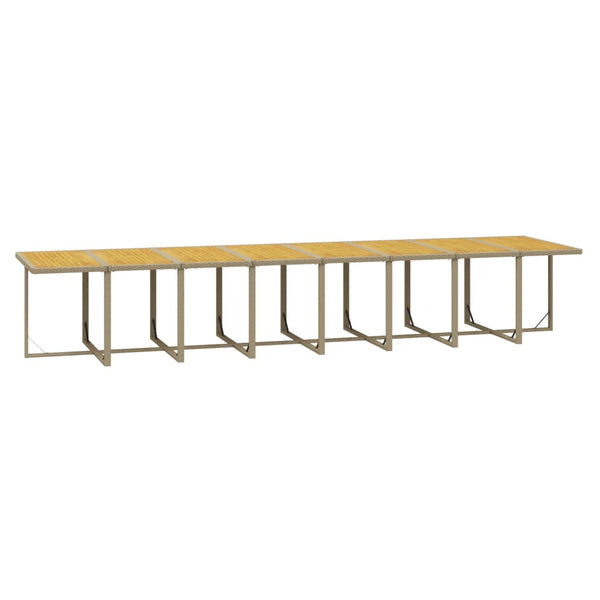 17-tlg. Garten-Essgruppe mit Kissen Beige Poly Rattan
