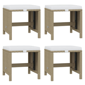 21-tlg. Garten-Essgruppe mit Kissen Poly Rattan Beige