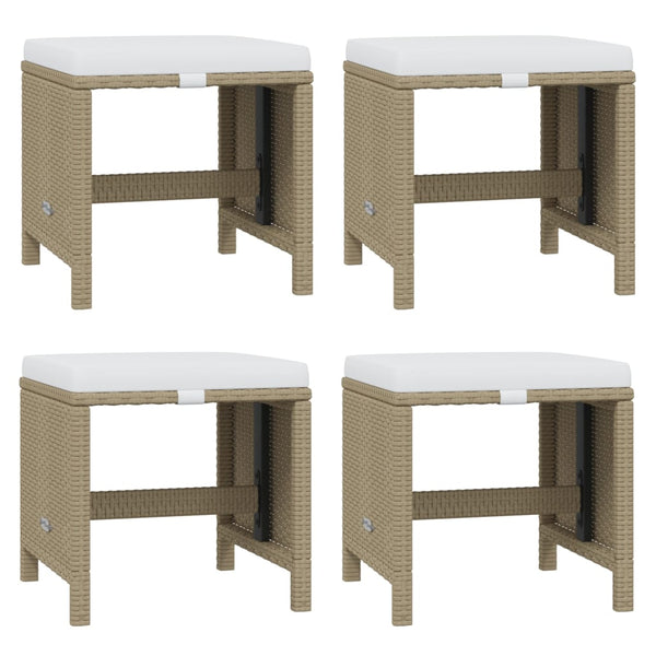 21-tlg. Garten-Essgruppe mit Kissen Poly Rattan Beige