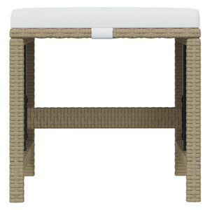 21-tlg. Garten-Essgruppe mit Kissen Poly Rattan Beige