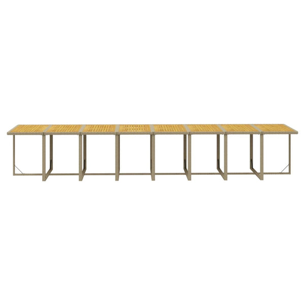 21-tlg. Garten-Essgruppe mit Kissen Poly Rattan Beige