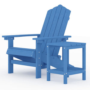Adirondack-Gartenstuhl mit Tisch HDPE Aquamarin
