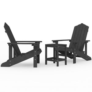 Adirondack-Gartenstühle mit Tisch HDPE Anthrazit