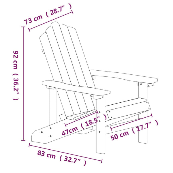 Adirondack-Gartenstühle mit Tisch HDPE Aquamarin