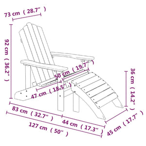 Adirondack-Gartenstuhl mit Hocker & Tisch HDPE Anthrazit