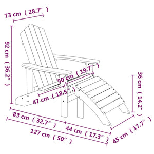 Adirondack-Gartenstühle mit Hocker & Tisch HDPE Braun