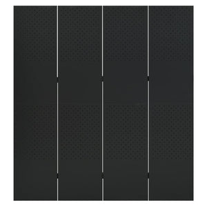 4-tlg. Raumteiler 2 Stk. Schwarz 160x180 cm Stahl