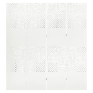 4-tlg. Raumteiler 2 Stk. Weiß 160x180 cm Stahl