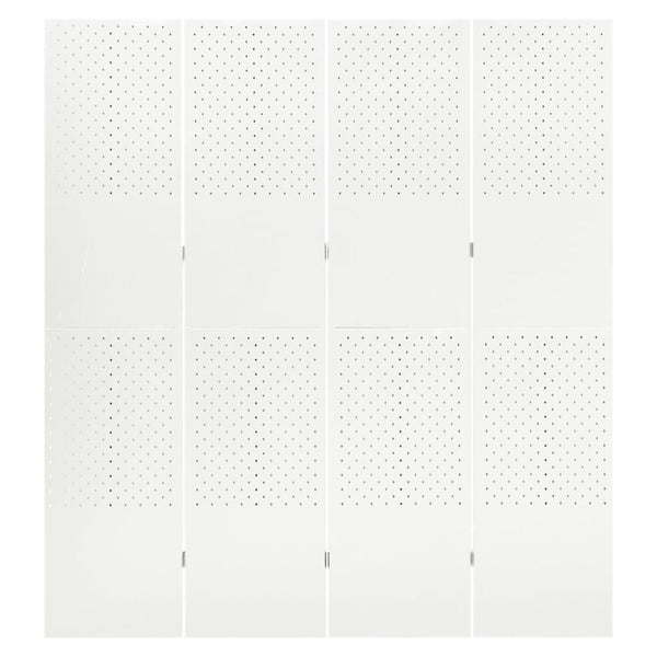 4-tlg. Raumteiler 2 Stk. Weiß 160x180 cm Stahl