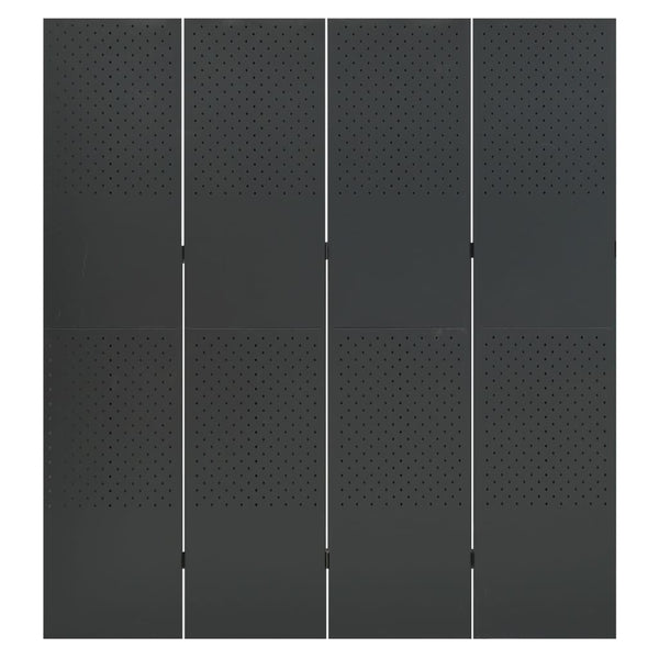 4-tlg. Raumteiler 2 Stk. Anthrazit 160x180 cm Stahl