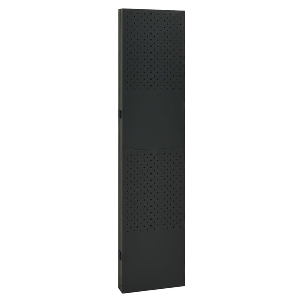 5-tlg. Raumteiler 2 Stk. Schwarz 200x180 cm Stahl