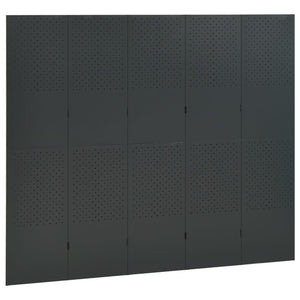 5-tlg. Raumteiler 2 Stk. Anthrazit 200x180 cm Stahl