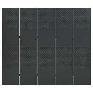 5-tlg. Raumteiler 2 Stk. Anthrazit 200x180 cm Stahl