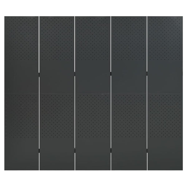 5-tlg. Raumteiler 2 Stk. Anthrazit 200x180 cm Stahl