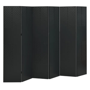 6-tlg. Raumteiler 2 Stk. Schwarz 240x180 cm Stahl