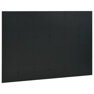 6-tlg. Raumteiler 2 Stk. Schwarz 240x180 cm Stahl