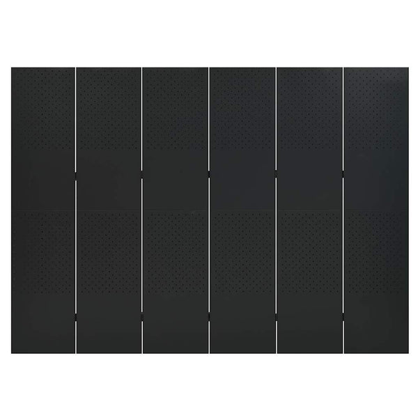 6-tlg. Raumteiler 2 Stk. Schwarz 240x180 cm Stahl