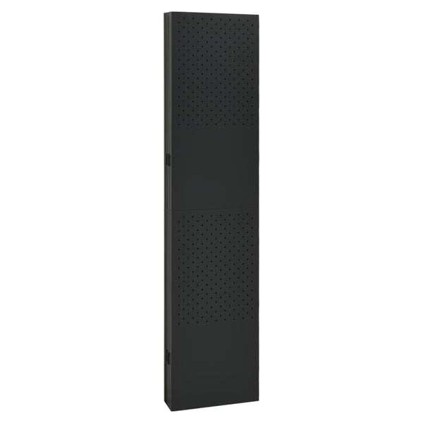 6-tlg. Raumteiler 2 Stk. Schwarz 240x180 cm Stahl