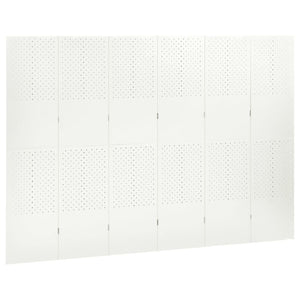 6-tlg. Raumteiler 2 Stk. Weiß 240x180 cm Stahl