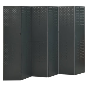 6-tlg. Raumteiler 2 Stk. Anthrazit 240x180 cm Stahl
